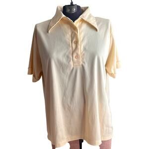 Vintage Fingerhut Fashions Pale Yellow Polo Blouse – Size L